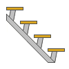 एक सीधी धातु सीढ़ी के आयामों की गणना |