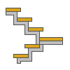 Calcul de la taille des escaliers en métal avec virage à 180 degrés et zig-zag de corde.