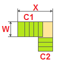 Itungan tangga logam jeung rotasi 90 darajat jeung zigzag bowstring